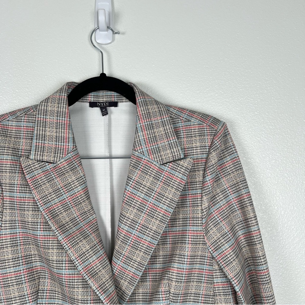 NYDJ Modern Plaid Ponte Knit‎ Blazer Sz M - Picture 4 of 7